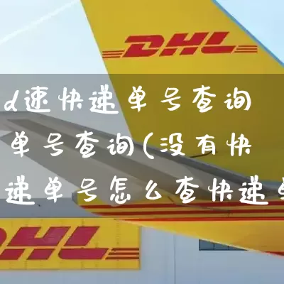 d速快递单号查询单号查询(没有快递单号怎么查快递单号)_https://www.senxinmaoyi.com_快递查询_第1张