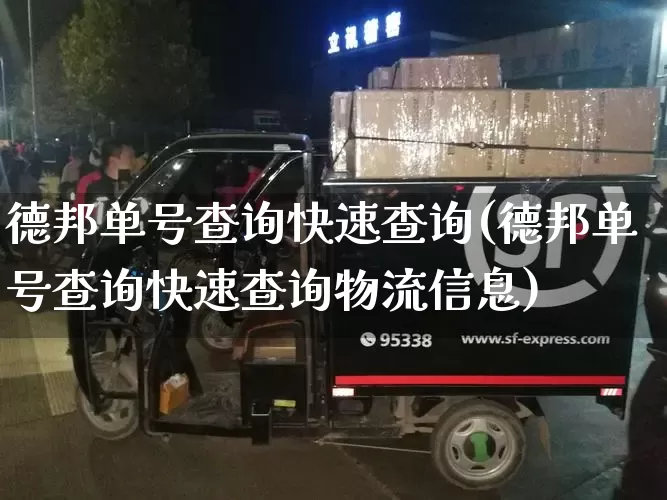 德邦单号查询快速查询(德邦单号查询快速查询物流信息)_https://www.senxinmaoyi.com_快递查询_第1张