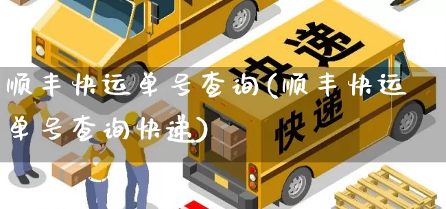 顺丰快运单号查询(顺丰快运单号查询快递)_https://www.senxinmaoyi.com_快递查询_第1张