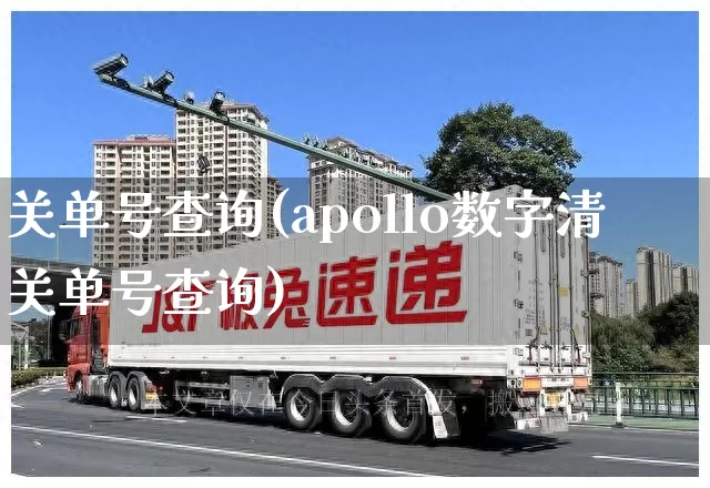 关单号查询(apollo数字清关单号查询)_https://www.senxinmaoyi.com_物流单号_第1张