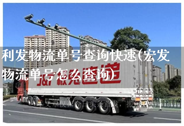 利发物流单号查询快速(宏发物流单号怎么查询)_https://www.senxinmaoyi.com_物流查询_第1张