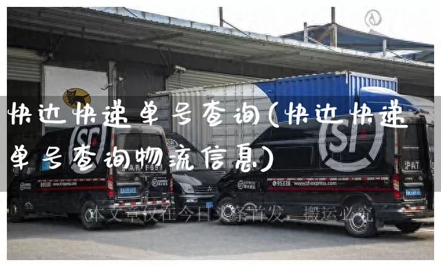 快达快递单号查询(快达快递单号查询物流信息)_https://www.senxinmaoyi.com_物流单号_第1张