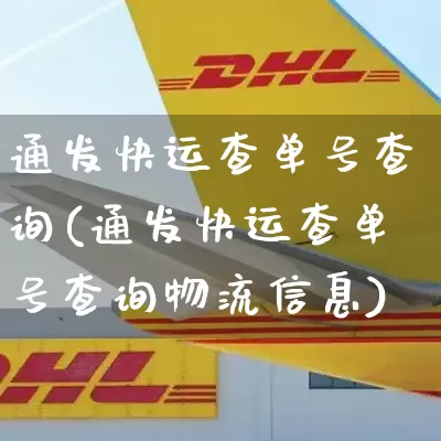 通发快运查单号查询(通发快运查单号查询物流信息)_https://www.senxinmaoyi.com_邮政编码_第1张