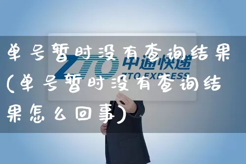单号暂时没有查询结果(单号暂时没有查询结果怎么回事)_https://www.senxinmaoyi.com_物流单号_第1张