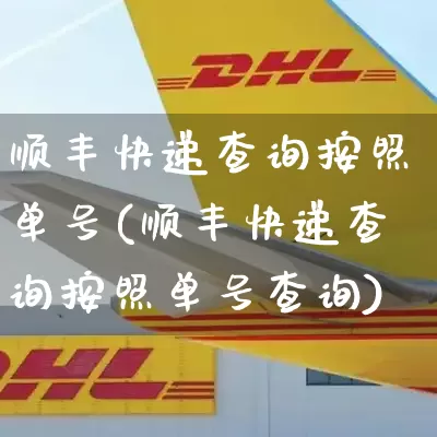 顺丰快递查询按照单号(顺丰快递查询按照单号查询)_https://www.senxinmaoyi.com_物流单号_第1张