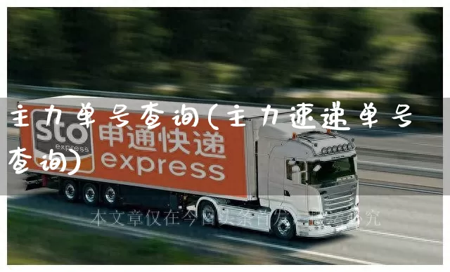 主力单号查询(主力速递单号查询)_https://www.senxinmaoyi.com_物流查询_第1张