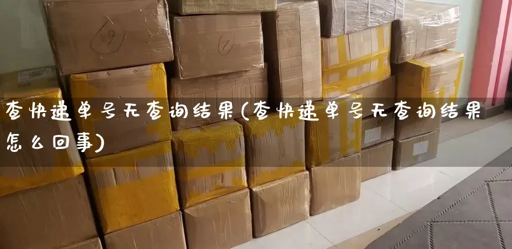 查快递单号无查询结果(查快递单号无查询结果怎么回事)_https://www.senxinmaoyi.com_物流查询_第1张