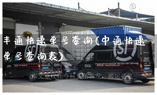 丰通快递单号查询(中通快递单号查询表)_https://www.senxinmaoyi.com_物流单号_第1张