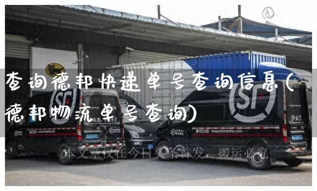 查询德邦快递单号查询信息(德邦物流单号查询)_https://www.senxinmaoyi.com_物流单号_第1张
