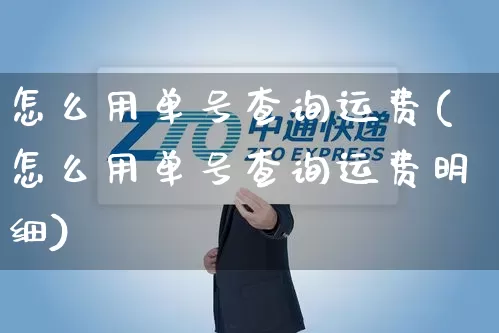 怎么用单号查询运费(怎么用单号查询运费明细)_https://www.senxinmaoyi.com_物流单号_第1张