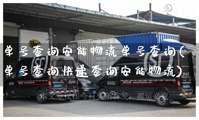 单号查询安能物流单号查询(单号查询快递查询安能物流)_https://www.senxinmaoyi.com_快递查询_第1张