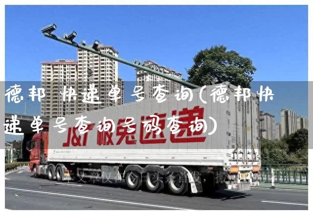 德邦 快递单号查询(德邦快递单号查询号码查询)_https://www.senxinmaoyi.com_物流单号_第1张