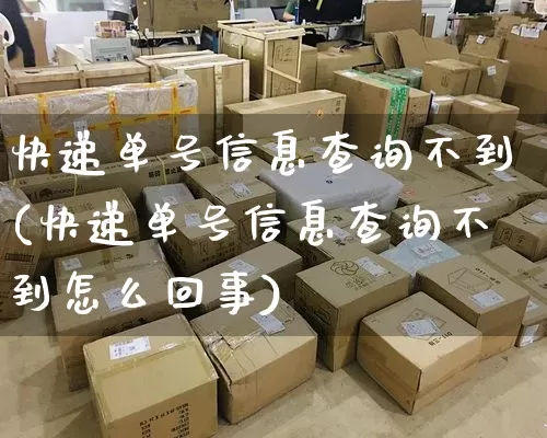 快递单号信息查询不到(快递单号信息查询不到怎么回事)_https://www.senxinmaoyi.com_物流单号_第1张