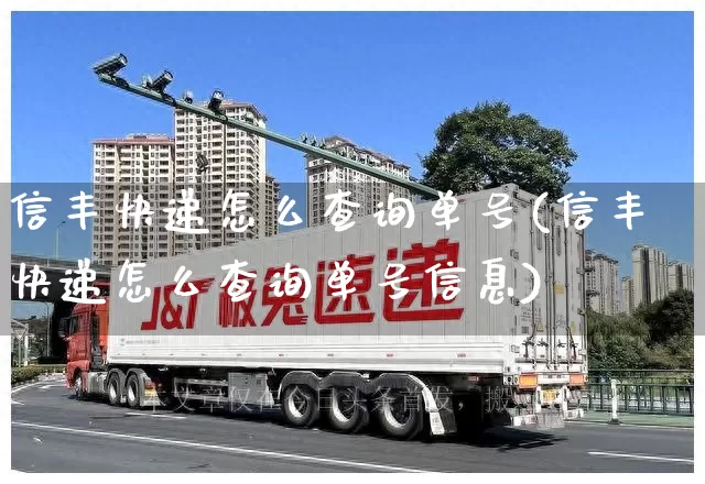 信丰快递怎么查询单号(信丰快递怎么查询单号信息)_https://www.senxinmaoyi.com_物流单号_第1张