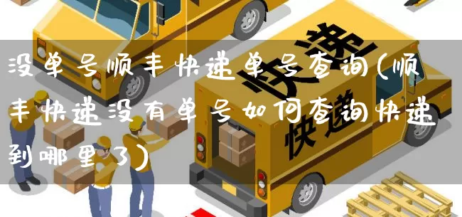 没单号顺丰快递单号查询(顺丰快递没有单号如何查询快递到哪里了)_https://www.senxinmaoyi.com_快递查询_第1张