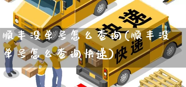 顺丰没单号怎么查询(顺丰没单号怎么查询快递)_https://www.senxinmaoyi.com_物流查询_第1张