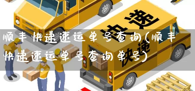 顺丰快递速运单号查询(顺丰快递速运单号查询单号)_https://www.senxinmaoyi.com_物流单号_第1张