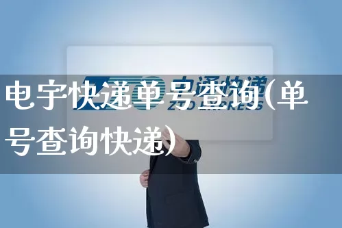 电宇快递单号查询(单号查询快递)_https://www.senxinmaoyi.com_物流单号_第1张